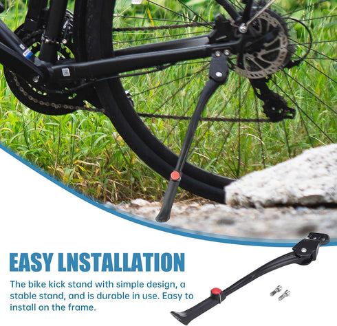 Bike Kickstand, 33-39cm Adjustable Aluminum Alloy Bicycle Stand for 24-29 inches Wheel Diameter Mountain Bike Road Bike...