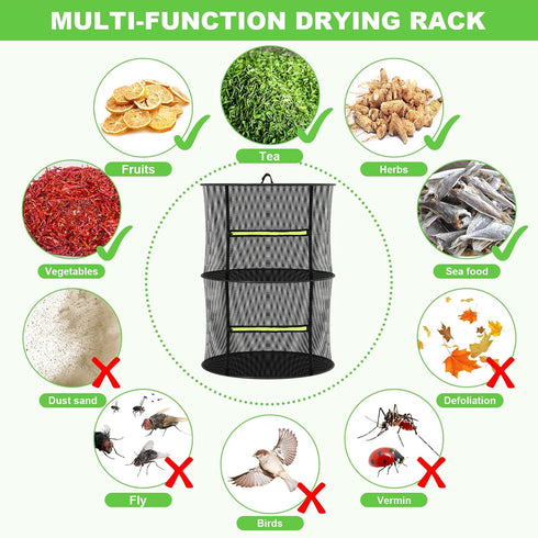 Herb Drying Rack - Mesh Drying Rack - Herb Drying Rack Hanging with Green Zipper & Garden Pruning Shears for Drying Herb - Hanging Drying Rack - P...