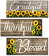 Nuanchu 3 Pcs Sunflower Thankful Grateful Blessed Wall Decor Art Signs Wooden Hanging Wall Plaques Sunflowers Prints Decor for Thanksgiving Bathro...