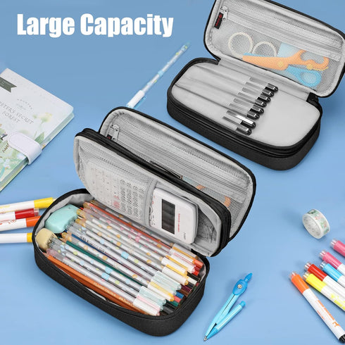 FINPAC Pencil Case, Large Capacity Pencil Box, Pen Pouch Stationery Storage Organizer for Women Men, Pen Supply Case for Office Seniors, Don't Tou...