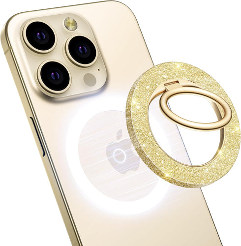 GVIEWIN Magnetic Phone Ring Holder, Compatible with MagSafe Phone Stand Finger Grip Adjustable Kickstand for iPhone 15 Pro Max/Pro/Plus/14/13/12 S...