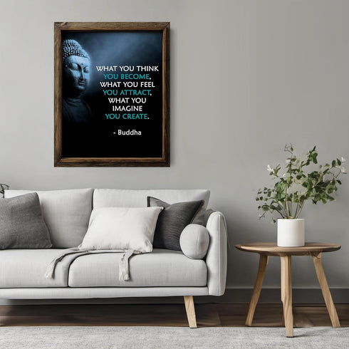 Posterizer 1 pcs-Spiritual Buddha Quotes-what you think you become-Motivational & Inspirational Art-Gift For Buddhism Meditation philosophy Fans- ...