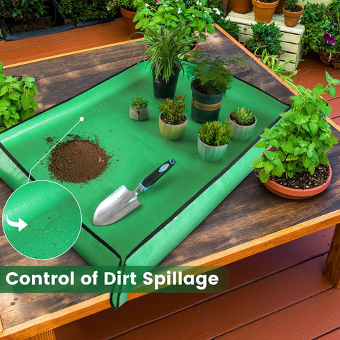Large Repotting Mat for House Plants Transplanting Control Mess 39.5"x 31.5" Portable Potting Tray Planting Gardening Mat Garden Gifts for Women M...