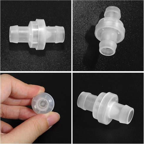 5 Pcs 1/2" Check Valve 12mm Plastic Check Valve One Way Valve Non Return Check Valve for Fuel Gas Air Liquid...