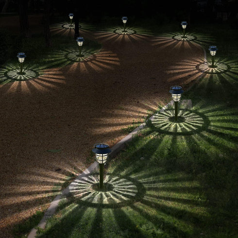 2 Pack Solar Pathway Lights Outdoor - Bright Solar Powered Garden Lights with Warm White LED, Auto On/Off Waterproof Path Lights Decorative, Lands...