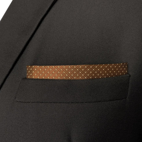 S&W SHLAX&WING Ties for Men Brown Copper Formal Neck Tie with White Dots Matching Pocket Square Only...