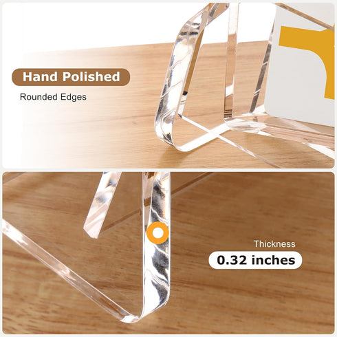 SANRUI Acrylic Business Card Holder for Desk, Desktop Clear Business Card Display Stand , Business Name Card Organizer for Women and Men (Horizont...