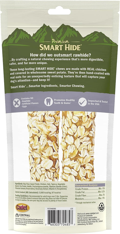 Cadet Smart Hide Rawhide Free Dog Treats – Oat Coated, 2 Count...