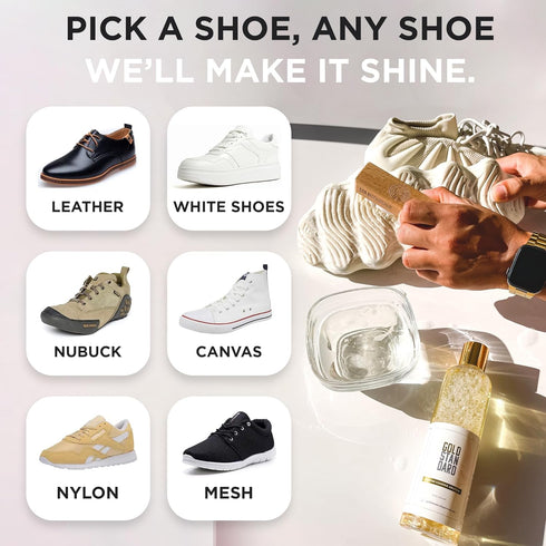 Gold Standard Premium Shoe Cleaning Kit - Sneaker Cleaning Kit for Tennis, Leather, Canvas White Shoe Cleaner Sneakers Kit...