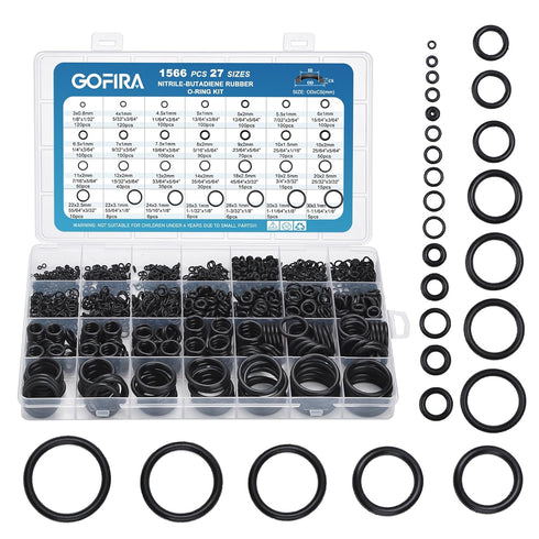 1566Pcs of 27 Varieties of O-Ring Seal Kit in Nitrile Rubber Material for Automotive, Plumbing, Air & Water Fitting Seal Leak Repair...