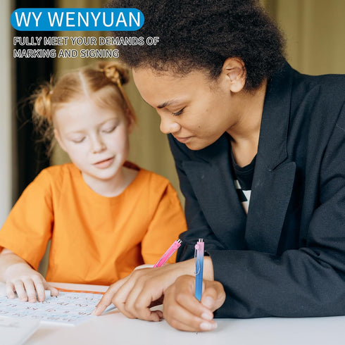 WY WENYUAN Cute Pens, Pastel Ballpoint Pens Bulk, Fine Point Smooth Writing , Colorful Best Gift Pens, Black Ink 1.0 mm Journaling Pens Office Sup...