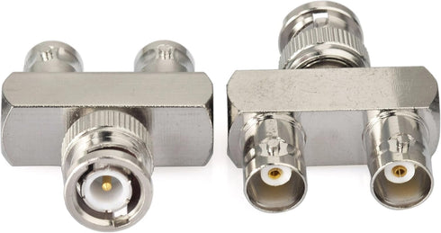 Eightwood BNC Splitter Adapter BNC Male to Dual BNC Female Tee Type 3 Way Audio RF Coax Connector...