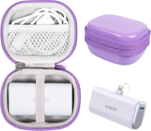 CaseSack Case for Anker Portable Charger with Built-in Lightning Connector (Purple)...