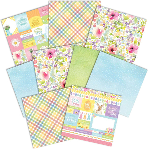 Paper House Productions 12" x 12" 9-Sheet Decorative Double Sided Paper Pack for Scrapbooking and Crafts - Joyful Spring...