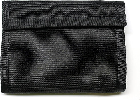 Nylon Bifold Wallet with Zippered Coin Pocket (Black)...