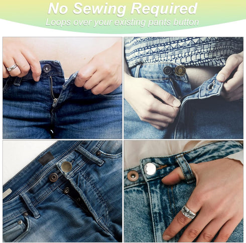 12 Pcs Button Extenders for Jeans, Jean Button Extender, Button Extender for Pants Button Extender, Waist Extenders for Pants for Men Women, Insta...