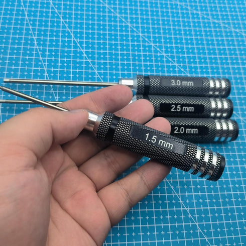 4pcs Hex Screw Driver Set 1.5-3.0mm Allen Wrench Keys Screwdriver Kit RC Repair Tools Kit for Traxxas Arrma HSP HPI AXIAL Tamiya LOSI Redcat Wltoy...