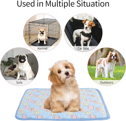 NACOCO Pet Cooling Mat Cat Dog Cushion Pad Summer Cool Down Comfortable Soft for Pets and Adults (L, Blue)...