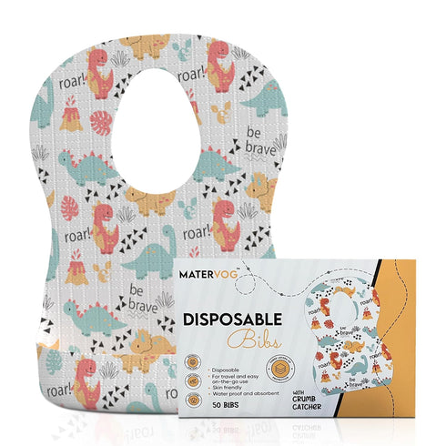 Disposable Bibs - Disposable Bib for Baby Boy, Girl - Lightweight, Breathable Cover Up - Non-Woven Bibs for Smooth Feel - Traveling with Babies Mu...