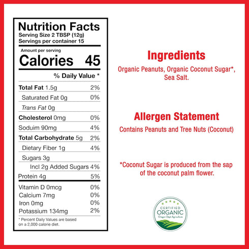 Betty Lou's 100% Organic Powdered Peanut Butter, Gluten Free, Vegan, Low Calorie, All Natural, High Protein, Deliciously Healthy, Just Add Water (...