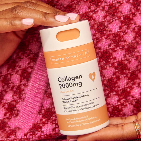 Health by Habit Collagen Supplement (60 Capsules) - Vitamin C & Vitamin E, 2000mg, Collagen Peptides, Superior Absorption, Support your Skin, Non-...