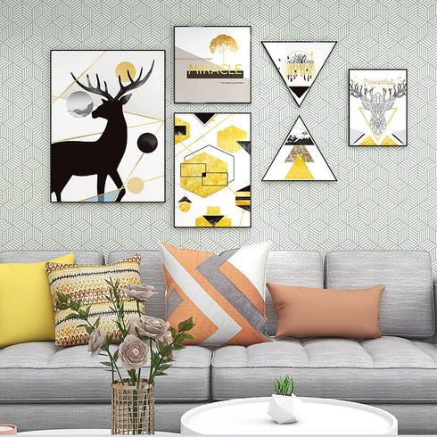 Peel and Stick Wallpaper Geometric Removable Wallpaper Self Adhesive Contact Paper for Furniture Refurbishment and Home Decorative (Silver- 17.7 i...