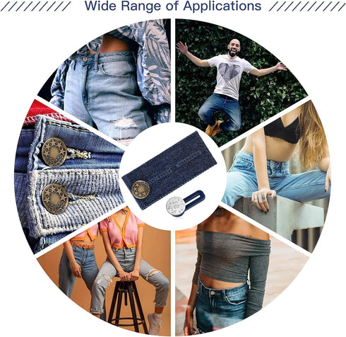 ZYNERY 21 PCS Waistband Extenders, Button Extenders for Jeans, Waist Extenders for Pants for Women Men Pregnancy Jeans Skirt Collar Dress...