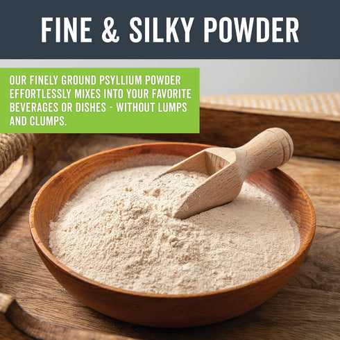 Viva Naturals Organic Psyllium Husk Powder, 10 oz - Finely Ground, Unflavored Plant Based Superfood - Good Source of Fiber for Gluten-Free Baking,...