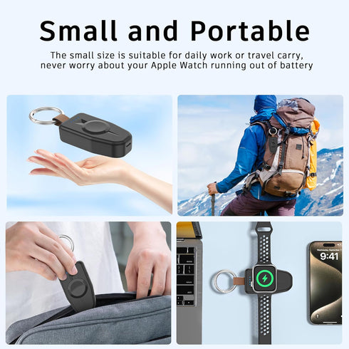 Portable Charger for Apple Watch,2000mAh Power Bank with Magnetic iWatch Charger,Compact Wireless iPhone Watch Charger Keychain Style Travel Essen...