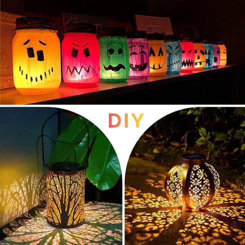 ELUTENG Solar Light Replacement Top 4 Pack (Top Size 3.15 inch, Bottom Size 2.76 inch) LED Solar Lantern Light Lids Outdoor Waterproof Replacement...