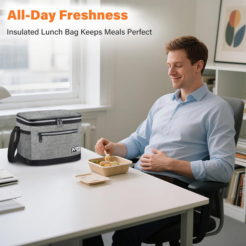 Tirrinia Insulated Lunch Box for Men/Women, Leakproof Lunch Bag for School Work, Large Lunch Tote Kids Boys Girls Student Back to School, Soft Coo...