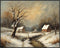 Posterizer 1 pcs-snowy winter nature scene in oil painting style-1-Landscape & Nature Art-GIft for Men Women Teens-Living Room Bedroom Decor- unfr...