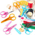 Detail Craft Scissors Set Stainless Steel Scissors Straight Tip Scissors Curved Tip Scissors with Protective Cover for Facial Hair Trimming, Sewin...