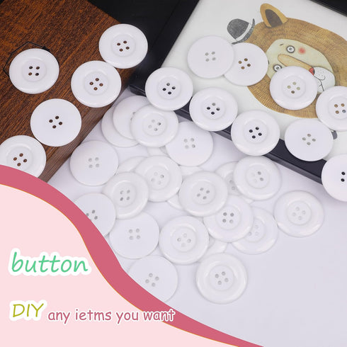 YAKA 50pcs 4 Holes Round Sewing Resin Buttons1.5inch/38mm in Bulk for Environmental Sewing Fasteners Scrapbooking DIY Sewing Tailor Crafts Coats C...