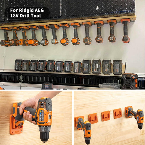 Tool Holder Mount for Ridgid AEG 18V Drill Tool Hanger Power Tool Storage -5 Pack...