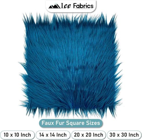 Faux Fur Fabric Squares - 10x10 Inches Pre-Cut Craft Fur Fabric - Shaggy Mohair Fabric for Costumes, Apparel, Rugs, Pillows, Decorations and More ...