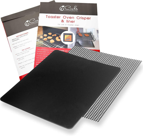 Cooks Innovations Toaster Oven Non Stick Liner & Crisper Set - Get Crispy Food Every Time - Easy Clean Up - Premium Crisping Sheet with Nonstick O...