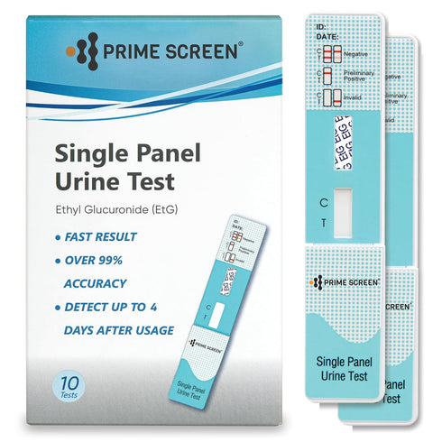 Prime Screen Alcohol ETG Urine Test 10 Pack - at Home Rapid Testing Dip Card Kit - 80 Hour Low Cut-Off 300 ng/mL - WETG-114...