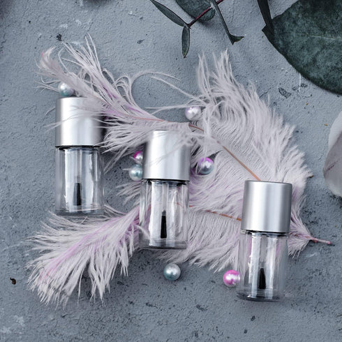 6PCS Empty Nail Polish Bottles with Brush, Empty Refillable DIY Glass Nail Polish Bottles with Funnel & Mixing Balls (15ML, Silver)...