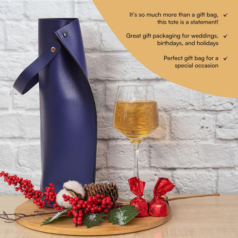 LEVARE Premium Wine Tote Carrier - Elegant, Double-Layered & Durable, Safe Transport of 750ML Wine & Champagne Bottles - Sophisticated and Practic...