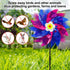 timecity 4 PCS Pinwheels Rose Red & Dark Blue Wind Spinners 9.5inch Sparkly Garden Pinwheel Reflective Windmills Scare Birds Animal Away Spinner f...