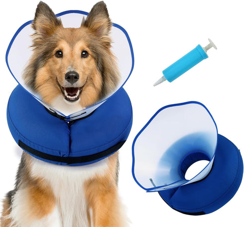 Inflatable Dog Cone Collar,Dog Cone Collar for Large Medium Small Dogs Adjustable Recovery Cone for Pets After Surgery Soft Dog Cone with Enhanced...