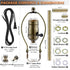Lamp Rewire Kit,Make a Lamp or Repair Kit,3-Way Lamp Socket with Matching Cord Lamp Harp Set,Lamp Wiring Kit for Table Floor Lamp,Essential Hardwa...
