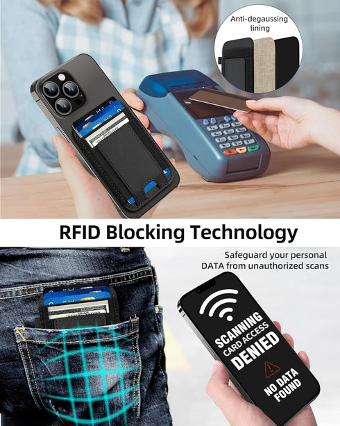 For Magsafe Wallet, Strong Magnetic Wallet for iPhone 15/14/13/12 Series, Magnetic Card Holder Wallet for iPhone Wallet Magsafe with 2 Card Slots,...