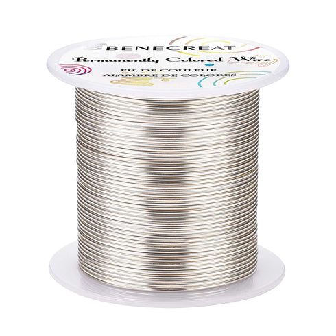 BENECREAT 18 Gauge 32 Yards Tarnish Resistant Silver Wire Jewelry Beading Wire for Beading Wrapping and Other Jewelry Craft Making...