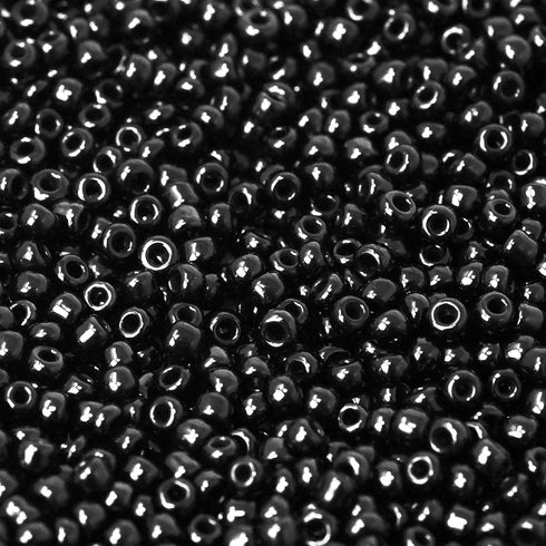 Mandala Crafts Glass Tiny Beads - 6000 8/0 Small Kit - 3mm Black for Jewelry...