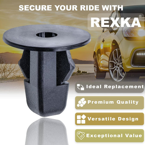 Rexka 30pcs 7/32 Fender Liner Mud Guard Wheelhouse Liner Splash Shield Bumper Cover Screw Grommet Nut Retainer Compatible with Toyota Lexus 90189-...