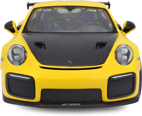 Maisto Porsche 911 GT2 RS Yellow with Carbon Hood and Gold Wheels Special Edition 1/24 Diecast Model Car...