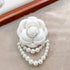 Vintage Wool Camellia Flower Pearl Tassel Brooches Pin Bracelet,Hairpin Headpieces Brooch Shawl Pins Wedding Party Gift Dainty Elegant Lapel Pins ...