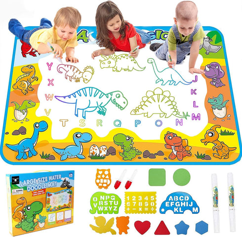 Kids Toys Water Doodle Mat: Dinosaur Painting Coloring Pad for Toddlers 1-3 - Aqua Magic Drawing Board for 2 3 4 Year Old Toddler Arts and Crafts ...